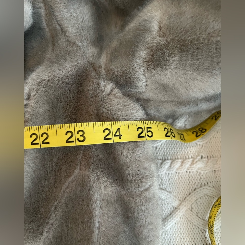 Sam Edelman Taupe Notch Collar Faux Fur Designer Jacket Women’s Size XL - Picture 8 of 16